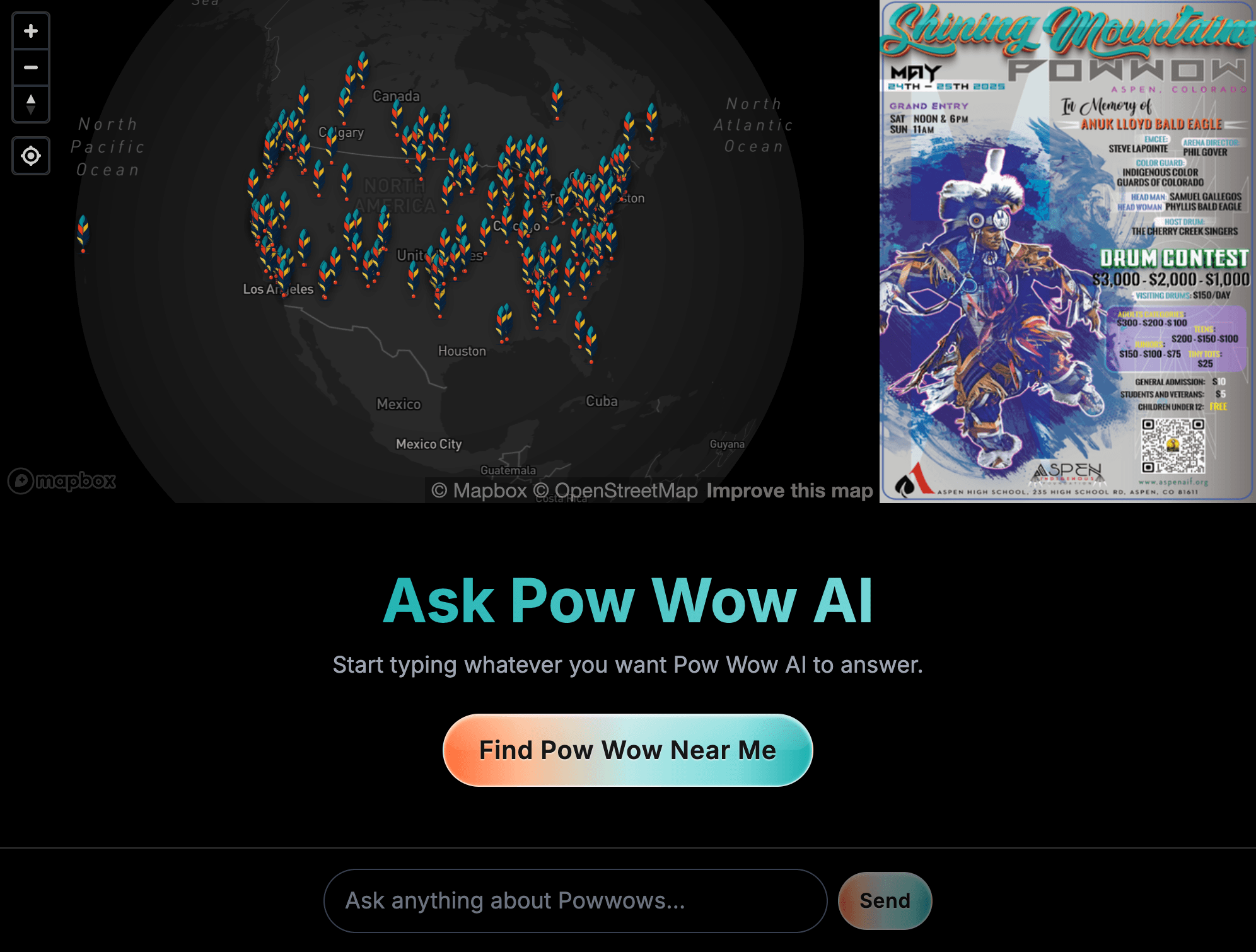 PowWow Pin App Interface